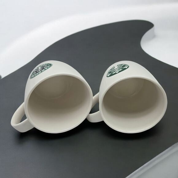 Set of Two 12oz White Starbucks Coffee Cup Mugs 2008 and 2013 (New Bone China) - Picture 8 of 16